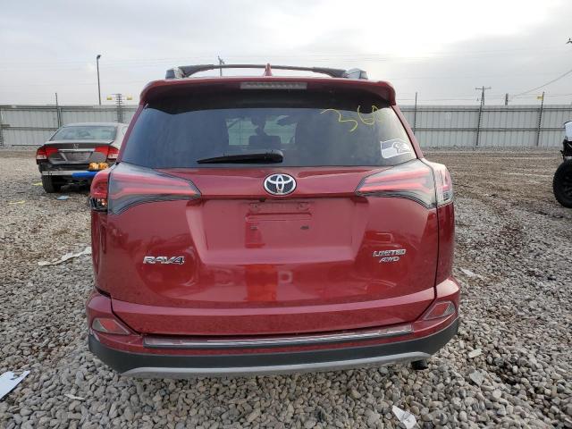 2T3DFREV8JW727456 - 2018 TOYOTA RAV4 LIMITED RED photo 6