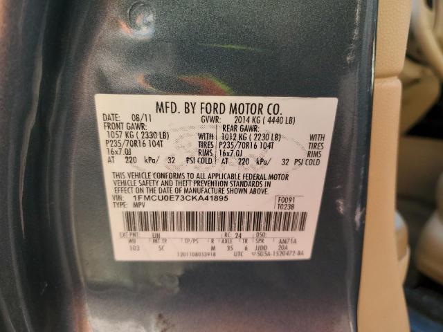 1FMCU0E73CKA41895 - 2012 FORD ESCAPE LIMITED BLUE photo 12