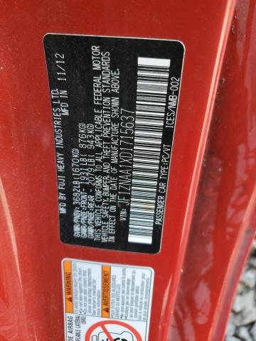 JF1ZNAA1XD1715637 - 2013 TOYOTA SCION FR-S წითელი ფოტო 12