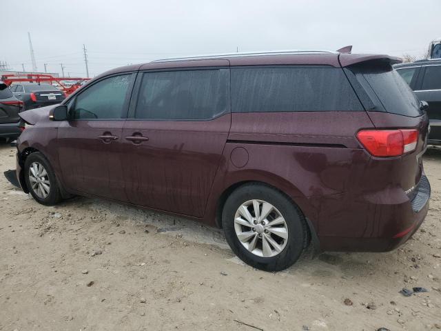 KNDMB5C12H6320734 - 2017 KIA SEDONA LX BURGUNDY photo 2