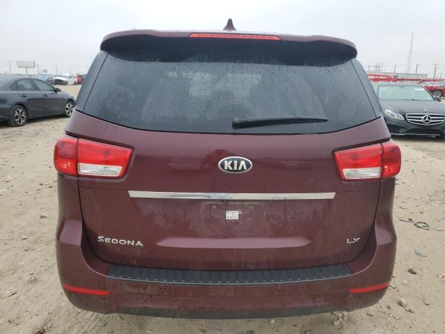 KNDMB5C12H6320734 - 2017 KIA SEDONA LX BURGUNDY photo 6