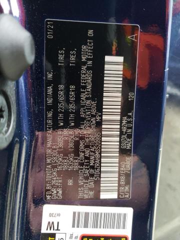 5TDGZRAH8MS520995 - 2021 TOYOTA HIGHLANDER XLE 蓝色 照片 13