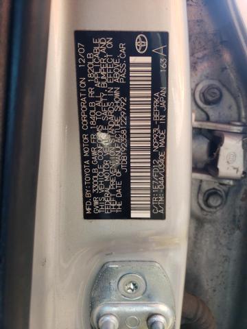 JTDBT923581229792 - 2008 TOYOTA YARIS SILVER photo 12