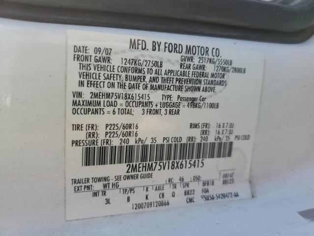 2MEHM75V18X615415 - 2008 MERCURY GRAND MARQ LS WHITE photo 13