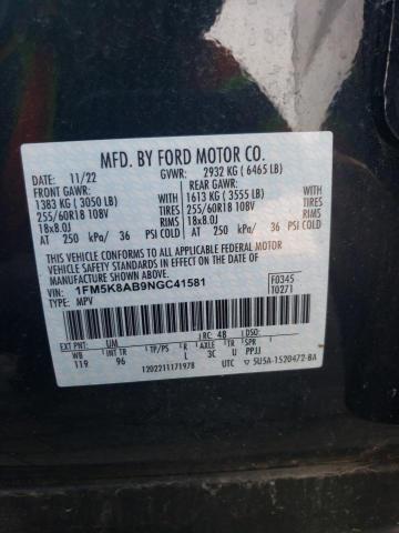 1FM5K8AB9NGC41581 - 2022 FORD EXPLORER POLICE INTERCEPTOR 黑色 照片 14