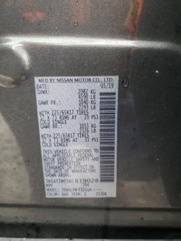 5N1AT2MT5KC819028 - 2019 NISSAN ROGUE S GRAY photo 14