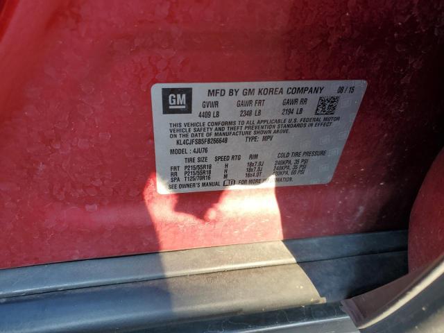 KL4CJFSB5FB266648 - 2015 BUICK ENCORE CONVENIENCE 红色 照片 14