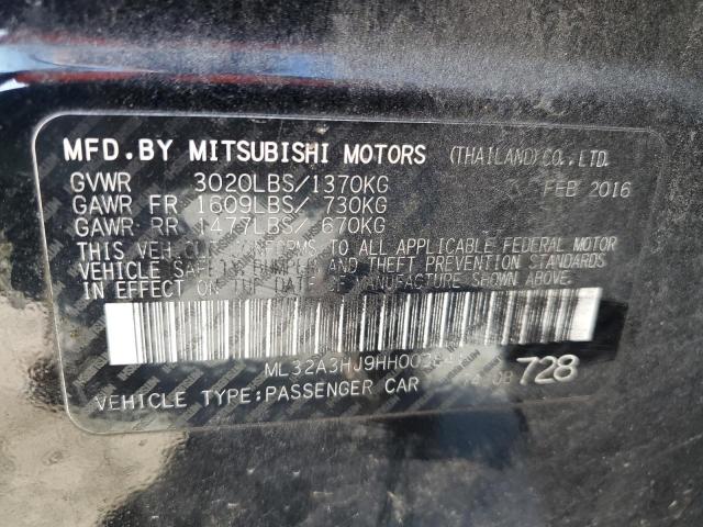 ML32A3HJ9HH003841 - 2017 MITSUBISHI MIRAGE ES BLACK photo 12