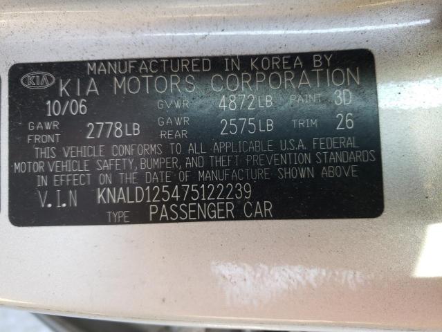 KNALD125475122239 - 2007 KIA AMANTI SILVER photo 12