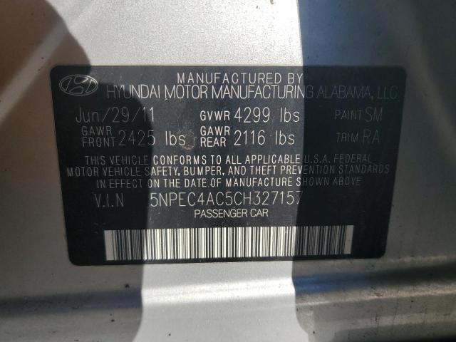 5NPEC4AC5CH327157 - 2012 HYUNDAI SONATA SE SILVER photo 12