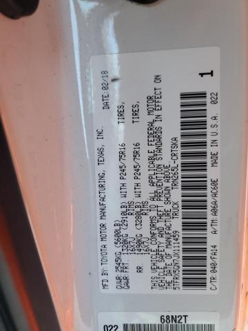 5TFRX5GN7JX111459 - 2018 TOYOTA TACOMA ACCESS CAB Ақ фото 12