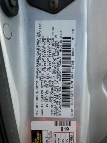 5TETU62N57Z411966 - 2007 TOYOTA TACOMA PRERUNNER ACCESS CAB SILVER photo 13