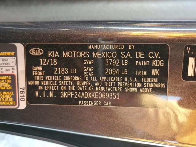 3KPF24ADXKE069351 - 2019 KIA FORTE FE CHARCOAL photo 13