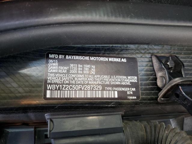 WBY1Z2C50FV287329 - 2015 BMW I3 BEV CHARCOAL photo 12