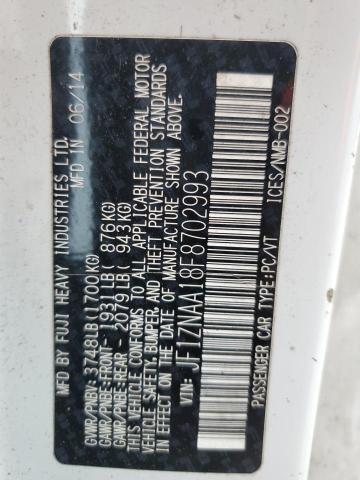 JF1ZNAA18F8702993 - 2015 TOYOTA SCION FR-S 白色 照片 12