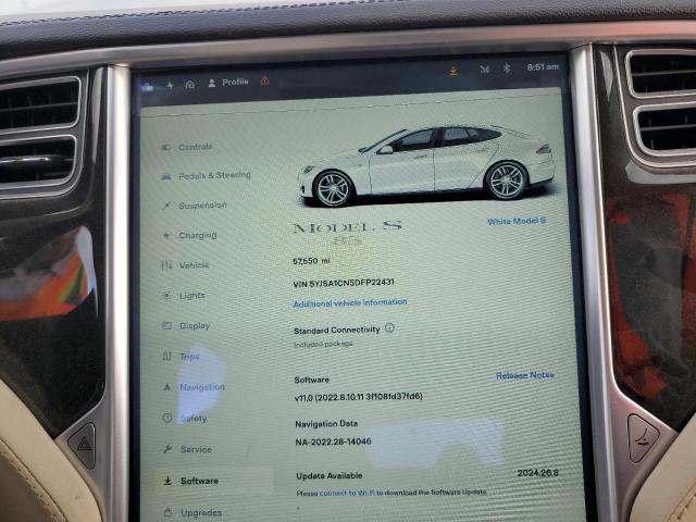 5YJSA1CN5DFP22431 - 2013 TESLA MODEL S WHITE photo 9