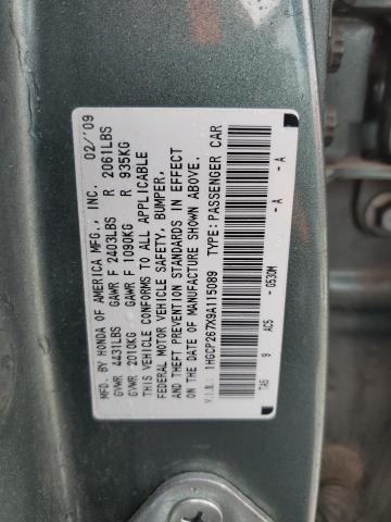 1HGCP267X9A115089 - 2009 HONDA ACCORD EX GREEN photo 13