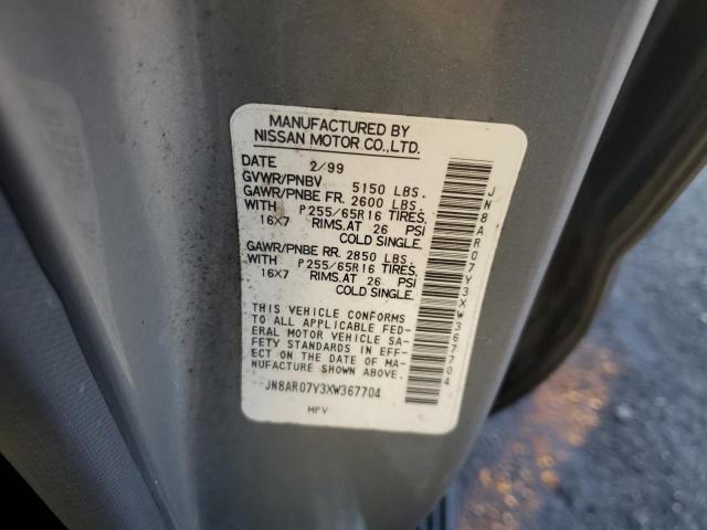 JN8AR07Y3XW367704 - 1999 NISSAN PATHFINDER LE SILVER photo 12