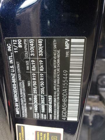 4JGDA5HB0DA155449 - 2013 MERCEDES-BENZ ML 350 4MATIC BLUE photo 13