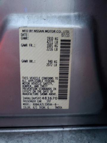 1N4AL3AP5FC483670 - 2015 NISSAN ALTIMA 2.5 SILVER photo 13