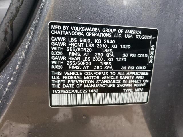 1V2YE2CA4LC221462 - 2020 VOLKSWAGEN ATLAS CROS SE GRAY photo 13