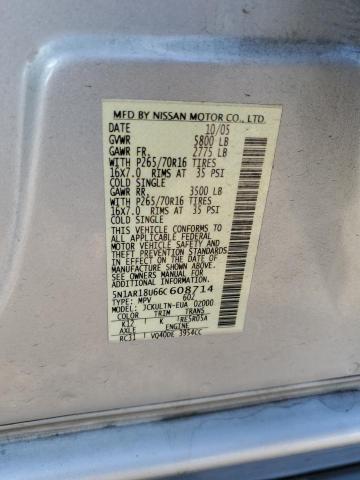 5N1AR18U66C608714 - 2006 NISSAN PATHFINDER LE 银色 照片 13