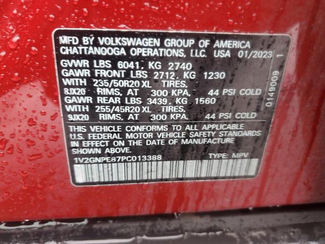 1V2GNPE87PC013388 - 2023 VOLKSWAGEN ID.4 PRO S 红色 照片 12