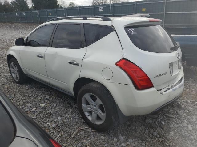 JN8AZ08T74W227752 - 2004 NISSAN MURANO SL WHITE photo 2