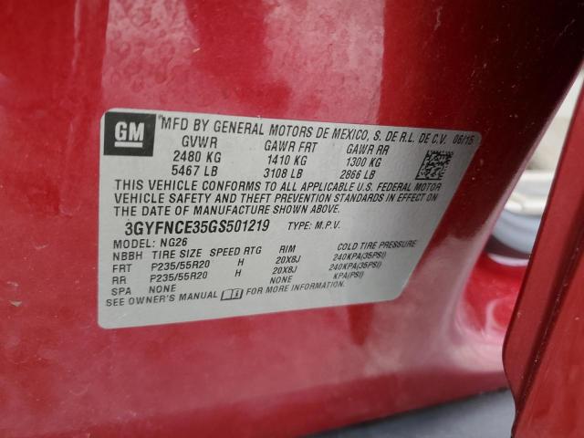 3GYFNCE35GS501219 - 2016 CADILLAC SRX PERFORMANCE COLLECTION Қызыл фото 13