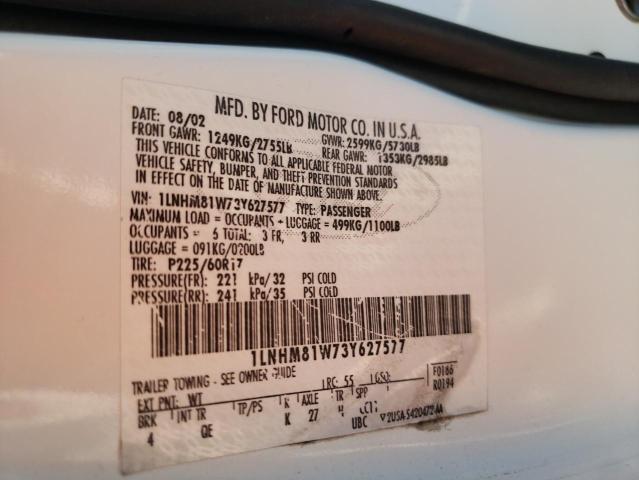 1LNHM81W73Y627577 - 2003 LINCOLN TOWN CAR EXECUTIVE WHITE photo 12