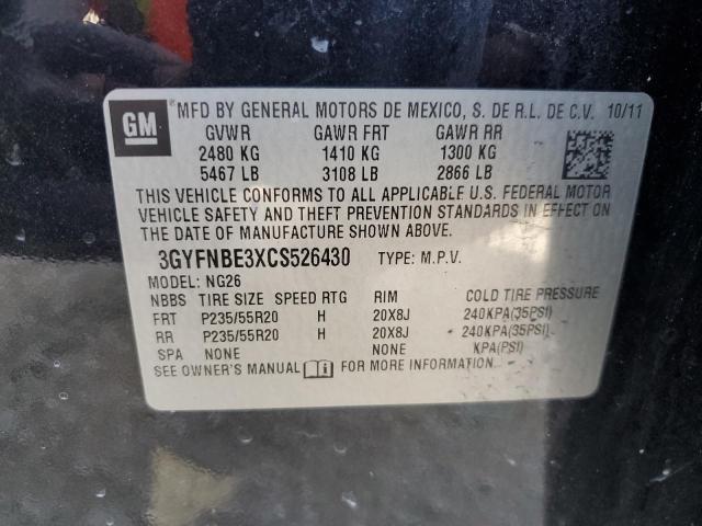 3GYFNBE3XCS526430 - 2012 CADILLAC SRX PERFORMANCE COLLECTION Noir photo 13