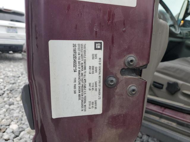 2G1WF52E549322104 - 2004 CHEVROLET IMPALA MAROON photo 13