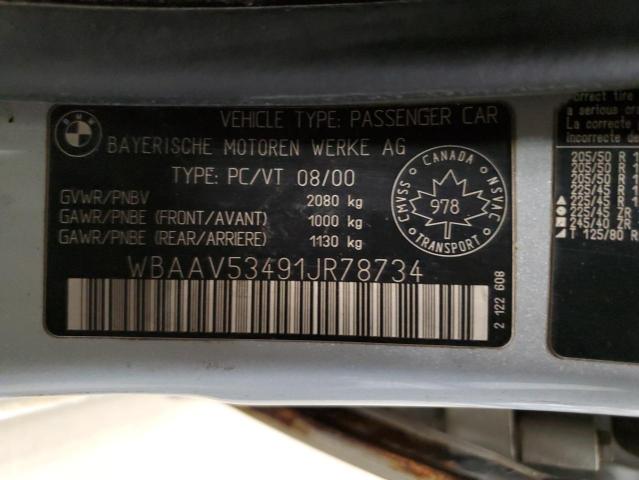 WBAAV53491JR78734 - 2001 BMW 330 I GRAY photo 12