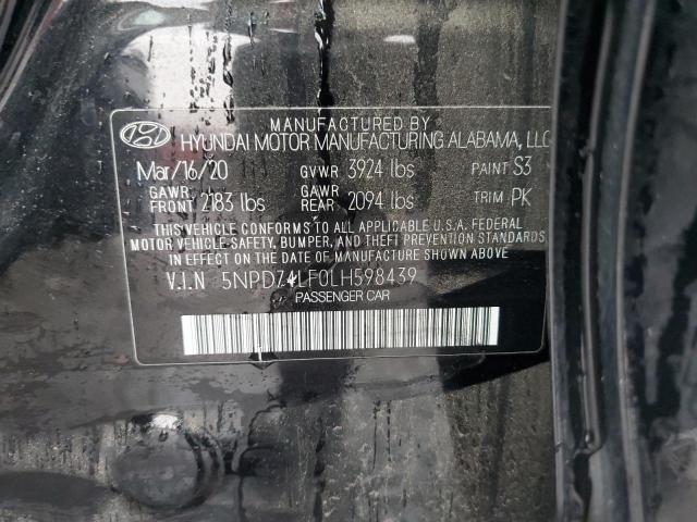 5NPD74LF0LH598439 - 2020 HYUNDAI ELANTRA SE BLACK photo 13