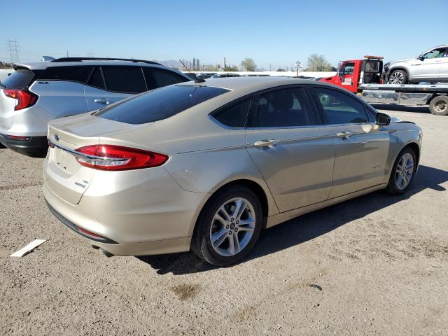 3FA6P0LU4JR221077 - 2018 FORD FUSION SE HYBRID GOLD photo 3