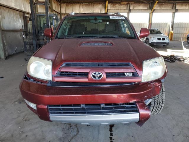 JTEZT14R258007291 - 2005 TOYOTA 4RUNNER SR5 RED photo 5