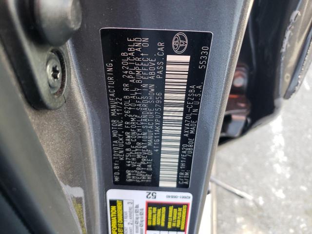 4T1G11AKXPU757956 - 2023 TOYOTA CAMRY SE NIGHT SHADE CHARCOAL photo 12