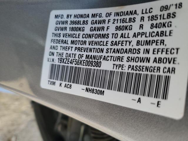 19XZE4F56KE009380 - 2019 HONDA INSIGHT EX SILVER photo 13