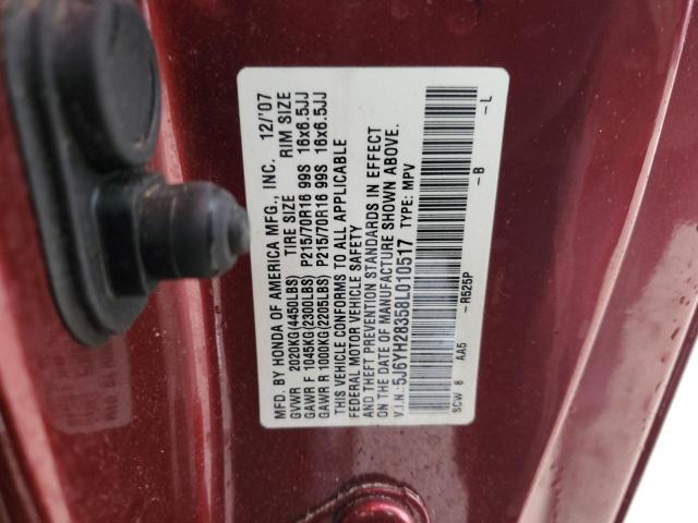 5J6YH28358L010517 - 2008 HONDA ELEMENT LX RED photo 12