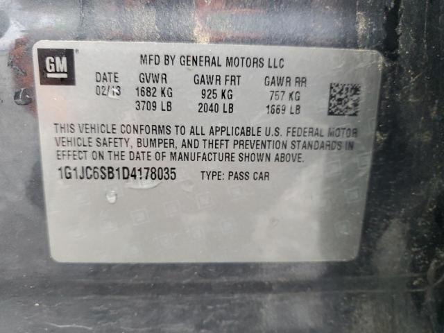 1G1JC6SB1D4178035 - 2013 CHEVROLET SONIC LT CHARCOAL photo 12