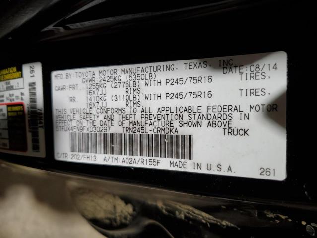 5TFUX4EN9FX030297 - 2015 TOYOTA TACOMA ACCESS CAB შავი ფოტო 13