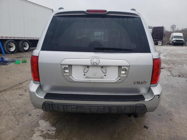 2HKYF18624H611317 - 2004 HONDA PILOT EXL SILVER photo 6