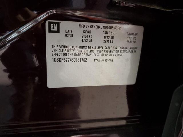 1G6DF577480181702 - 2008 CADILLAC CTS PURPLE photo 13