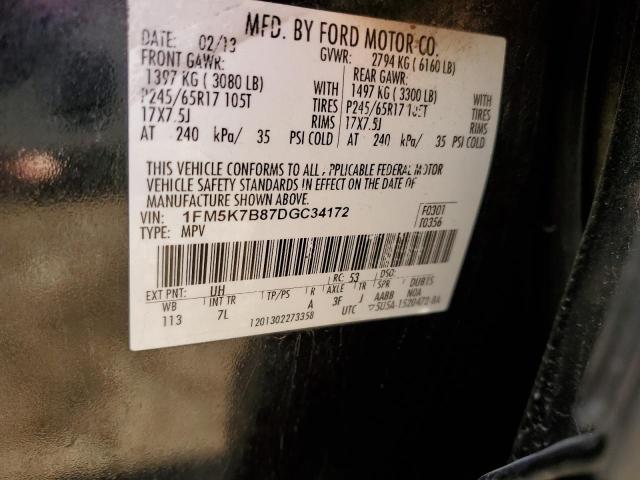 1FM5K7B87DGC34172 - 2013 FORD EXPLORER BLACK photo 14