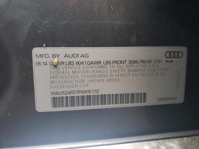 WAU32AFD7FN005132 - 2015 AUDI A8 L QUATTRO GRAY photo 12