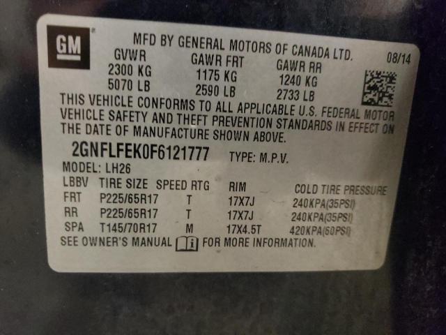 2GNFLFEK0F6121777 - 2015 CHEVROLET EQUINOX LT BLUE photo 12