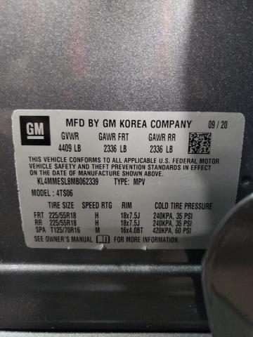 KL4MMESL8MB062339 - 2021 BUICK ENCORE GX SELECT GRAY photo 13