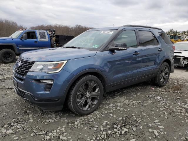 1FM5K8GT9JGA35171 - 2018 FORD EXPLORER SPORT BLUE photo 1