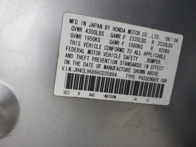 JH4CL96866C035864 - 2006 ACURA TSX SILVER photo 12