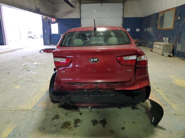 KNADM4A30E6420249 - 2014 KIA RIO LX RED photo 6